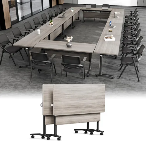 Vista 19 de Mesa de conferencias plegable, mesa de sala de conferencias con ruedas, mesa de conferencias plegable modular, mesas de reuniones de entrenamiento