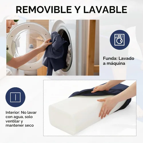 Vista 5 de MABOZOO Almohada de yoga de 2 piezas, cojines rectangulares y de meditación de media luna con funda extraíble para yoga restaurativo, accesorios