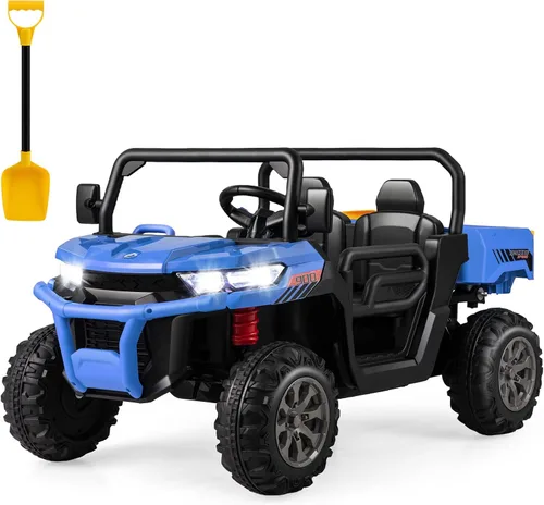 Vista 13 de HONEY JOY Auto de 2 plazas, 12 V, batería de 12 V, con control remoto, suspensión de resorte, velocidad alta/baja, almacenamiento, música, USB, Negro