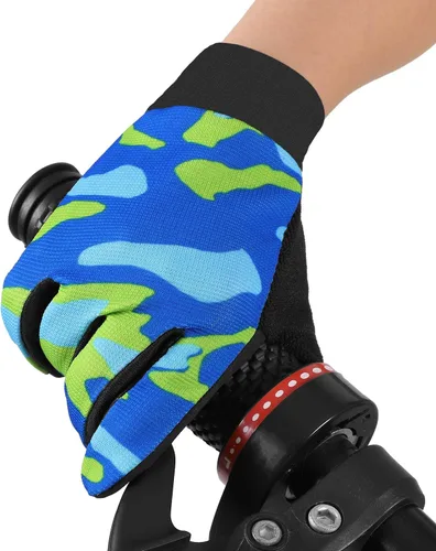 Vista 6 de Accmor Guantes de ciclismo para niños, transpirables, antideslizantes, guantes de dedo completo para niños, ciclismo, escalada, equitación, ciclismo