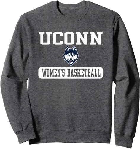 Vista 3 de Connecticut Huskies - Sudadera de baloncesto para mujer con licencia oficial, Azul