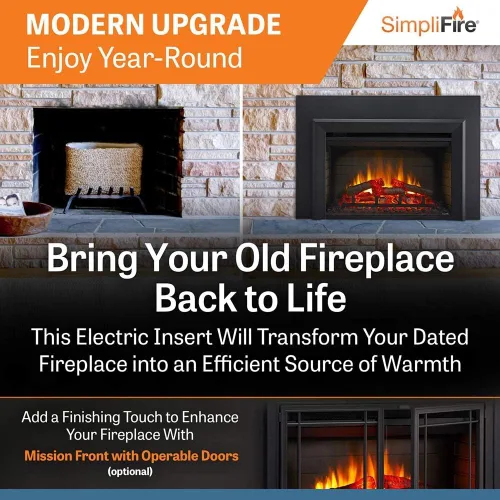 Vista 2 de SimpliFire Chimenea eléctrica incorporada de 25 pulgadas (SF-INS25)