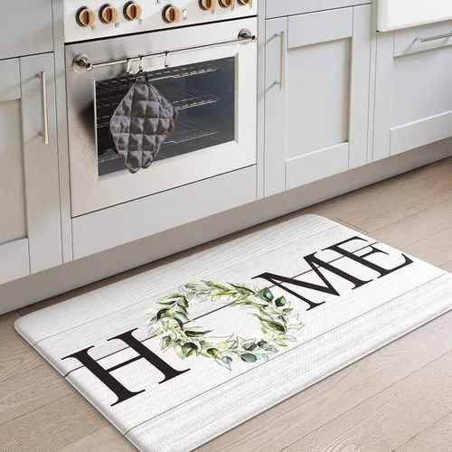 Vista 45 de KIMODE - Alfombra de cocina antifatiga para el piso, de 17.3 x 29 pulgadas, alfombra de cocina de estilo rústico, antideslizante, acolchada