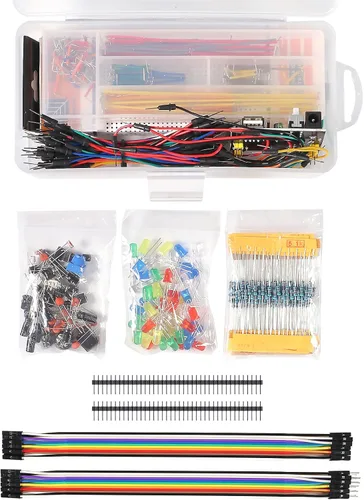 Vista 2 de Componente electrónico de la tabla de cortar el pan, kit electrónico divertido con 830 puntos de amarre Breadboard, paquete, fuente de alimentación