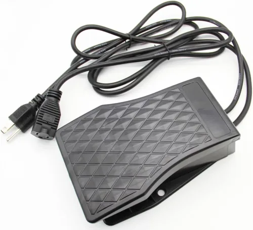 Vista 5 de TMAX Interruptor de pie de alta resistencia, pedal eléctrico, interruptor momentáneo de pedal con protector de pie, carcasa de aluminio con enchufe