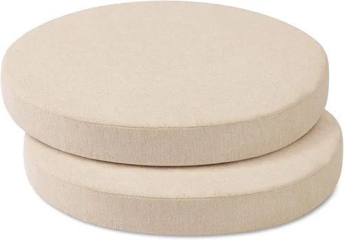Vista 15 de Tromlycs Almohadilla de Cojín de Asiento Redondo para Silla de 14 Pulgadas para Sillas de Taburete Circular Cojín de Espuma Decorativo Beige