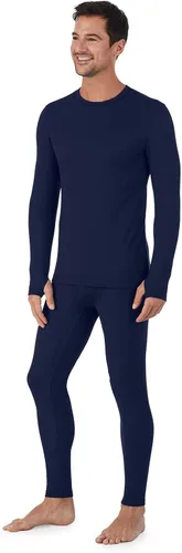 Vista 3 de Cuddl Duds Conjunto de 2 piezas de manga larga y capa base de pantalón para hombre, absorbe la humedad