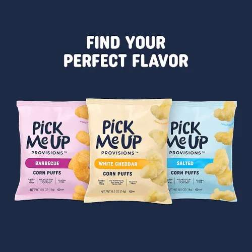 Vista 8 de Pick Me Up Provisions Puffs de maíz cheddar blanco sin gluten, 36/Bx