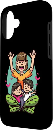 Vista 2 de iPhone 16 Cartoon Children Playing Design For Kids And Family Case