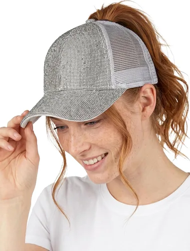 Vista 116 de Funky Junque - Sombrero de cola de caballo para mujer, gorra de béisbol con ajuste ajustable y cola de caballo alta cruzada para uso diario Paquete