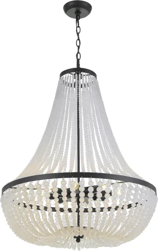 Vista 13 de Crystorama Rylee - Lámpara de araña negra mate de 3 luces Negro
