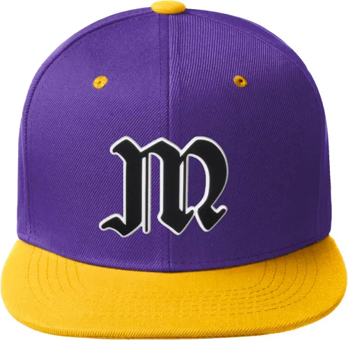 Vista 127 de Daxton Gorra clásica con visera de billete plano con letras del alfabeto inglés antiguo de la A a la Z