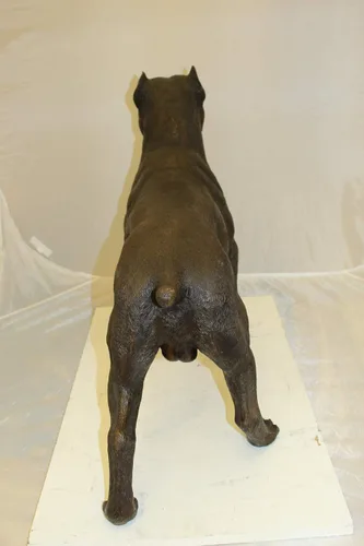Vista 6 de Nifao Pit Bull Dog, animal, estatua de bronce medio perdido, 33 pulgadas de largo x 11 pulgadas de ancho x 26 pulgadas de alto