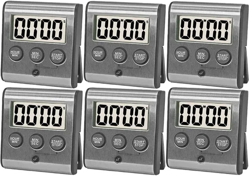 Vista 7 de Elegante temporizador digital de cocina – Modelo de acero inoxidable eT-23, parte trasera magnética súper fuerte, alarma fuerte, pantalla grande