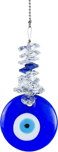 Vista 10 de Atrapasoles de ángel azul para decoración de mal de ojo, dije de mal de ojo colgante para ventana de coche, regalo de Navidad, decoración del hogar