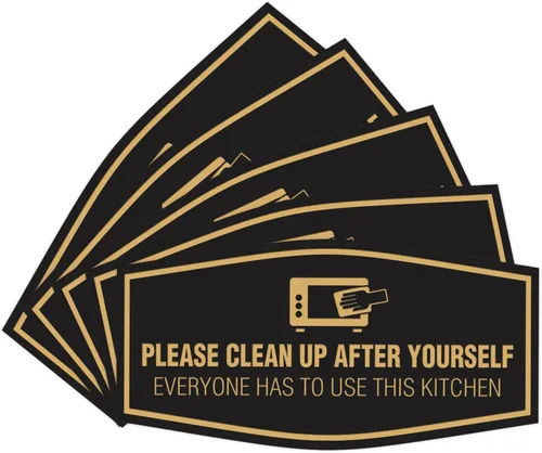 Vista 10 de Signs ByLITA Fancy Please Clean Up After Yourself Everyone Has To Use This Kitchen Sign (Negro) - Pequeño