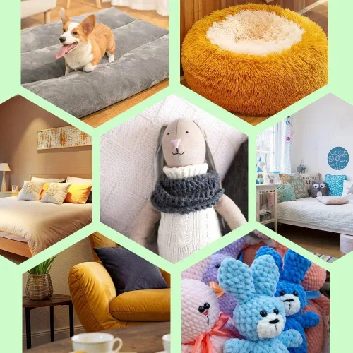 Vista 7 de Relleno de poliéster de alta resistencia para animales de peluche, relleno de fibra de poliéster, relleno de poliéster de alta resistencia