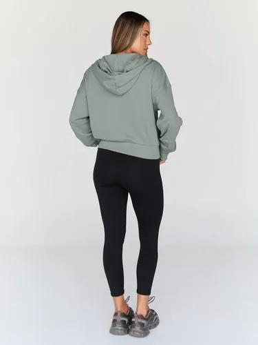 Vista 5 de Trendy Queen Sudaderas con capucha para mujer, con cremallera completa, sudaderas recortadas, chaquetas informales, cómodas, para gimnasio, trajes