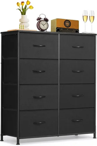 Vista 39 de Cómoda de 7 cajones para dormitorio, tela organizadora de almacenamiento Marrón