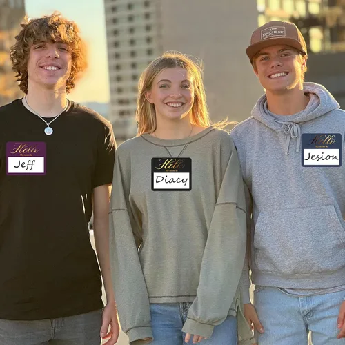 Vista 2 de Calcomanías con texto en inglés «Hello My Name is», 120 unidades, etiquetas autoadhesivas de nombre de 3 x 2.5 pulgadas para aulas, reuniones