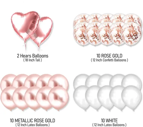 Vista 9 de Decoraciones de fiesta de cumpleaños número 41 para ella, suministros de oro rosa, juego grande con pancarta de cumpleaños y globos de 41 dígitos