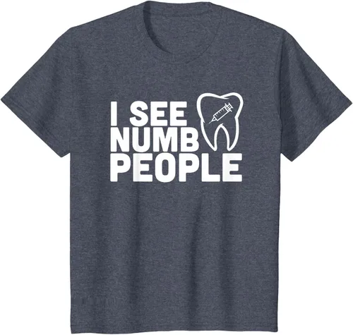 Vista 86 de I see Numb People - Camiseta de regalo para dentista dental, Negro, S