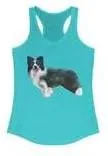 Vista 4 de Border Collie 'Andrew' Women's Racerback Tank LSolid Kelly Green