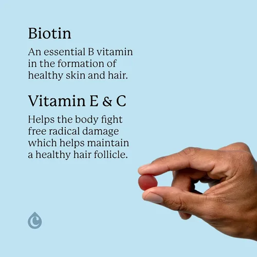 Vista 2 de Gomitas biotina para el cabello, multivitamínico, sabor a cereza, 60 unidades, suministro para 30 días
