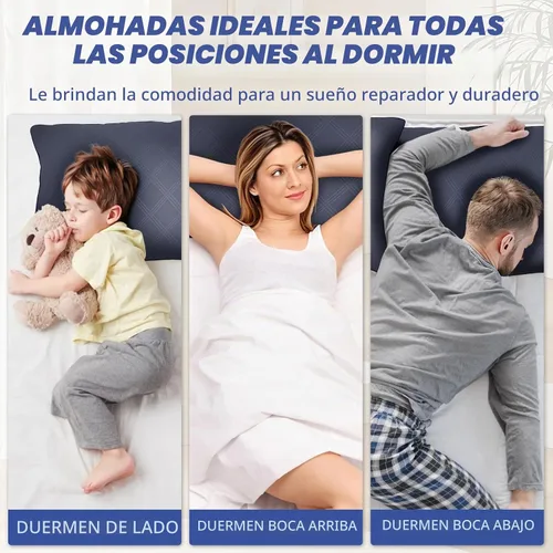 Vista 4 de Vorouhals Hotel Collection - Juego de 2 almohadas de cama para dormir, juego de 2 almohadas refrescantes de tamaño estándar para dormir de espalda