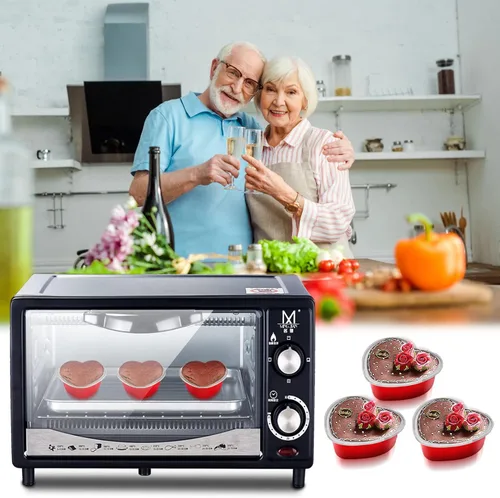 Vista 7 de 40 juegos de moldes para pasteles en forma de corazón, mini moldes para pasteles con tapas de 3.4 fl oz/3.5 onzas, moldes de aluminio con tapas