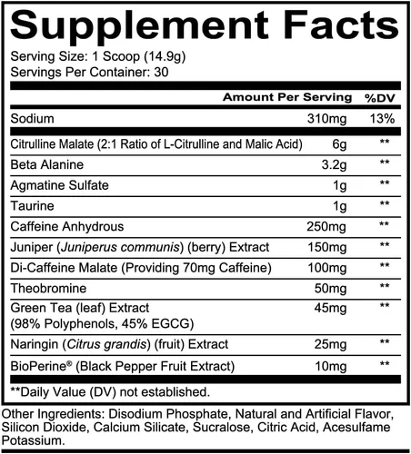 Vista 2 de REDCON1 Total War Pre Workout, Dulzura de Arcoíris, L Citrullina, Ácido Málico, Extracto de Hoja de Té Verde para Aumentar la Energía Pre