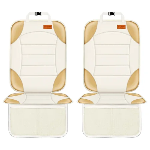 Vista 10 de Siivton Protector de Asiento de Coche para Asiento de Niño, Funda Impermeable para Asientos de Cuero y Tela, 2 Bolsillos de Malla, Fondo Negro