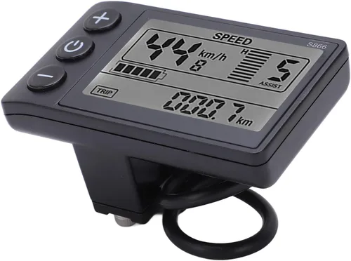 Vista 8 de Computadora de bicicleta, velocímetro de bicicleta S866, medidor de pantalla LCD, IP65, impermeable, odómetro de ciclismo, 24 V, 36 V, 48 V, panel