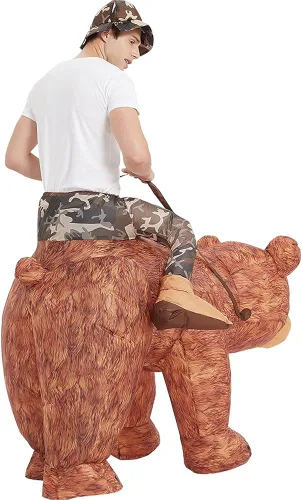 Vista 6 de One Casa Disfraz inflable de oso para montar en el aire divertido vestido elegante para fiesta de Halloween para adultos