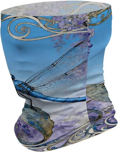 Vista 2 de Sun UV Protection Neck Gaiter Upf 50+ Balaclava Ski Dragonfly Jacaranda Leaf Face Mask Summer Face Cover Scarf Breathable Bandana for Fishing