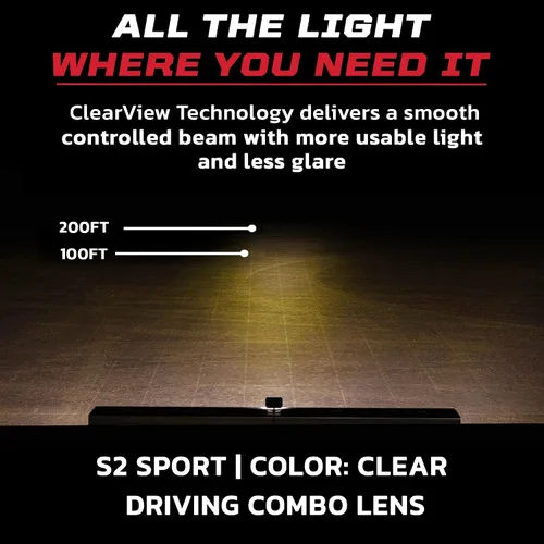 Vista 6 de Baja Designs S2 Sport - Par de cápsulas de luz LED negras – 2 unidades LED con arnés de cableado (conducción/combinado; ámbar)