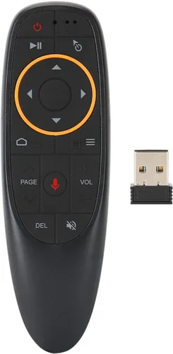 Vista 6 de Control remoto por voz, mouse de aire 2.4G, mini teclado con giroscopio, Plug and Play, receptor USB, para computadora, proyectores, cajas de TV