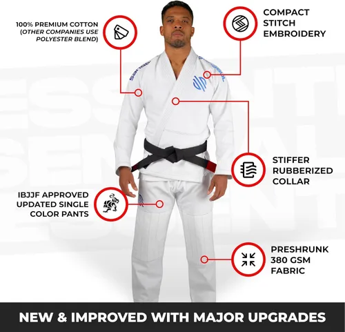 Vista 4 de Sanabul Essentials V.2 Ultra Light BJJ Jiu Jitsu Gi (ver guía especial de tallas)