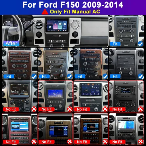 Vista 2 de Radio de coche 4G+64G para Ford F150 2009-2014: ajuste manual de CA