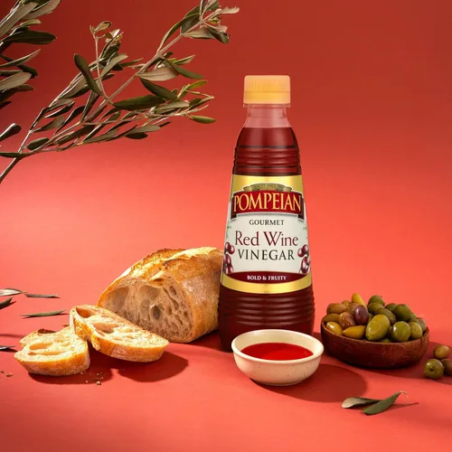 Vista 5 de Pompeian Vinagre de Vino Tinto Gourmet - 30 fl oz Vinagre para cocinar: sabor audaz y afrutado para aderezos de ensalada, adobos y salsas