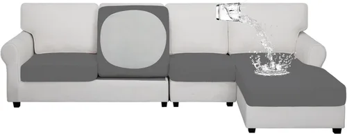 Vista 31 de Easy-Going Funda de cojín 100% impermeable para asiento de sofá, funda de cojín elástica de muebles, para niños, mascotas, cojín de sofá biplaza