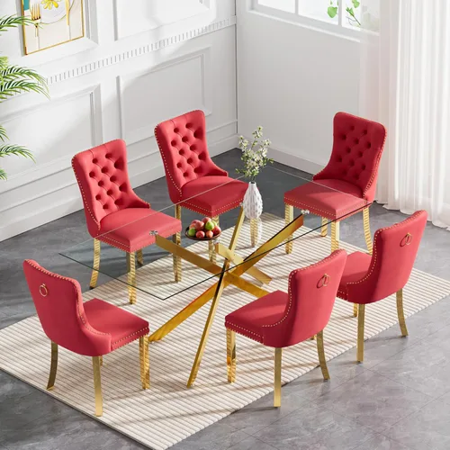 Vista 40 de Juego de mesa de comedor de cristal plateado moderno de 47 pulgadas para 2, juego de mesa de comedor de cocina redonda de 3 piezas con patas