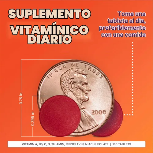 Vista 4 de Rugby Daily-Vite Multivitamin - Suplemento vitamínico diario - 100 tabletas (1 paquete)