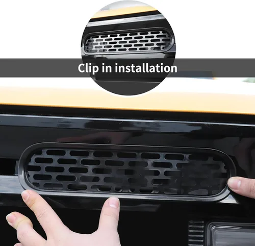 Vista 5 de Kit de 6 piezas de rejilla de malla para parrilla delantera, marco de cubierta, para Ford Bronco 2021-2024 de 2/4 puertas, accesorios exteriores