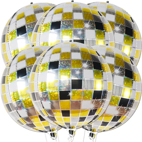 Vista 14 de KatchOn, Globos a cuadros blancos y negros de 22 pulgadas, paquete de 6, globos de carreras para decoraciones de cumpleaños emotivos, globos