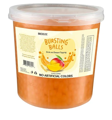 Vista 20 de Perlas Boba de fruta de la pasión, bolas de té explosivas, bebida y cobertura de postre, perlas de tapioca de burbujas de maracuyá para té