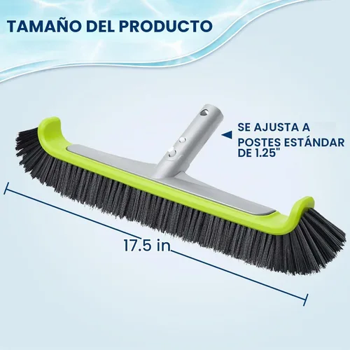 Vista 7 de Cabezal de cepillo de piscina para limpieza de paredes, cepillos de limpieza resistentes para piscinas enterradas/desmontables con cerdas fuertes