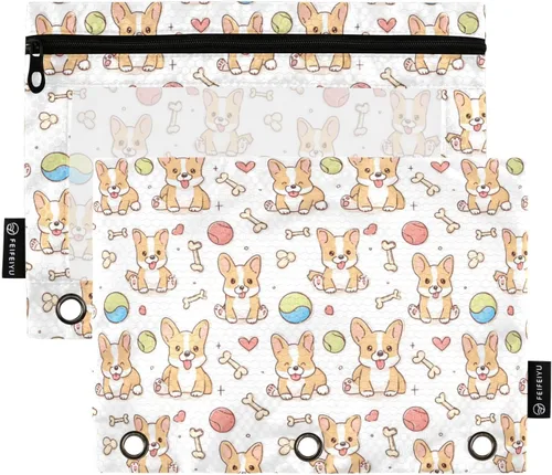 Vista 20 de SHJI Bolsas para carpetas, estuche para lápices Star Galaxy para carpetas de 3 anillas, paquete de 2 bolsas transparentes con cremallera