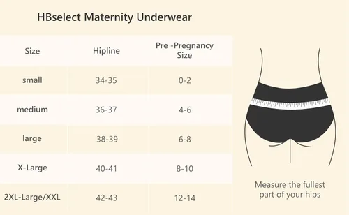 Vista 2 de HBselect Ropa interior de maternidad, paquete de 6 unidades para embarazo, posparto, ropa interior de algodón posparto, bragas de maternidad