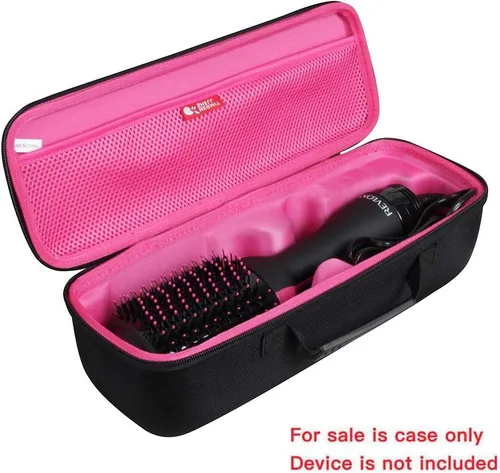 Vista 2 de Hermitshell Estuche de viaje para secador de pelo Revlon/Umeely de un solo paso y cepillo de aire caliente voluminizador (negro+rojo ciruela)